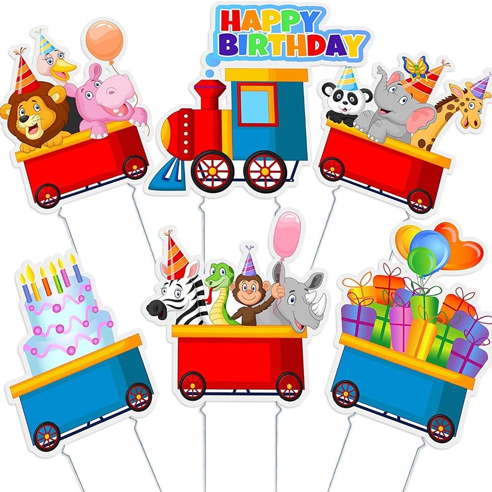 Happy Birthday Yard Sign Animals